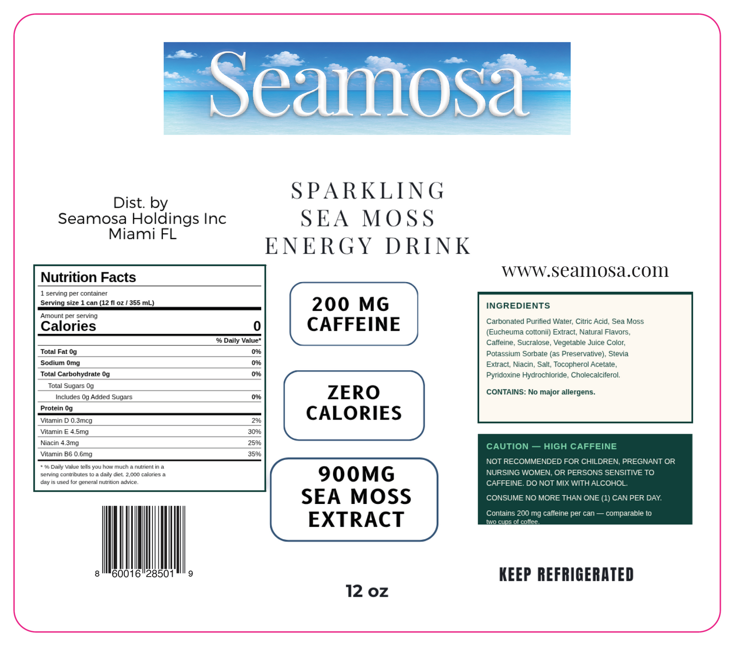 Sparkling Sea Moss Energy Drink